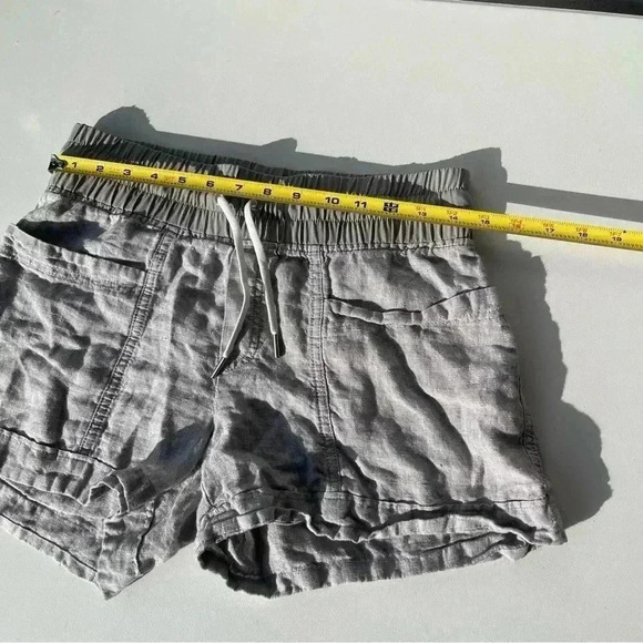 ATHLETA Cabo 100% Linen 4" Shorts Gray, Size 4 - Picture 3 of 6
